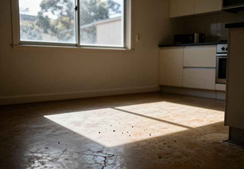 Rodent droppings in a Cremorne Point garage before pest control